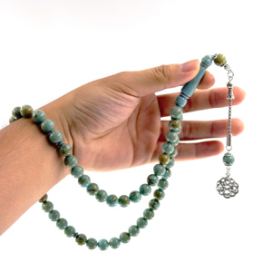 ลูกปัดสวดมนต์มุสลิม10มม. 51ชิ้นลูกปัดสวดมนต์ทำจากเรซินสีฟ้าอ่อน - Product Image 5