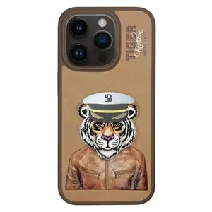 Funda <span class=keywords><strong>de</strong></span> Cuero con Bordado <span class=keywords><strong>de</strong></span> Animales Original <span class=keywords><strong>de</strong></span> POLO, Funda para Teléfono con Bordado <span class=keywords><strong>de</strong></span> Tigre, Lobo y Gato para iPhone 12, 13, 14, 15 Pro Max - Product Image 3