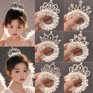 Per festa di compleanno, per capelli, adorabili e decorati con perle, a forma di corona, per capelli, accessori per capelli per bambine - Product Image 2