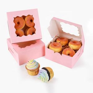 ที่กําหนดเองสีชมพูเบเกอรี่คุกกี้กล่องบรรจุภัณฑ์อาหารที่มีหน้าต่าง 6x6x3 นิ้วกล่องกระดาษงานแต่งงานวัน<span class=keywords><strong>เกิด</strong></span>ขนมปิ้งพรรครีไซเคิล - Product Image 5