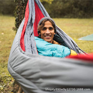 Manta de hamaca para acampar Woqi, gris, 753g, nailon sintético aislante, para hamacas individuales y dobles - Product Image 2