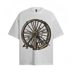 เสื้อยืดผู้ชายผ้าฝ้าย 100% สัมผัสนุ่มสไตล์วินเทจ พิมพ์ลายสีสันสดใสแบบพ่นตรง ระบายอากาศได้ดี แขนสั้น คอกลม - Product Image 1