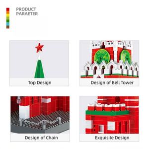 Bloques de Construcción en Miniatura de la Torre de Spasskaya, Moscú, Rusia, Modelo de Arquitectura Histórica en Miniatura, Juguete Educativo, Venta al Por Mayor OEM - Product Image 4