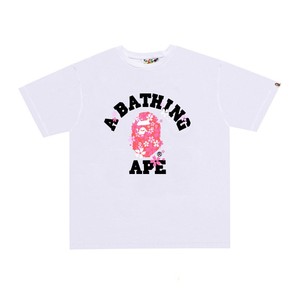 Cross-border Wholesale <strong>Cherry</strong> Blossom Crew Neck Pure Cotton Loose Plus Size Unisex Couple Short Sleeve Solid Shirts &amp; <strong>Tops</strong> - Product Image 4