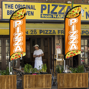 Nuoxin Tùy Chỉnh Lớn Bay Bãi Biển Cờ Cửa Hàng Biểu Ngữ Dấu Hiệu Hiển Thị Khuyến Mại Khổng Lồ Bánh Pizza Quảng Cáo Cờ Với Cực Kit - Product Image 3