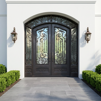 Porte principale en fer forgé de luxe, design de maison