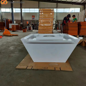 Brasero de Acero Corten Blanco con Cascada y Palo para Leña - Decoración de Calefacción Exterior Ecológica para Jardín y Piscina - Product Image 5