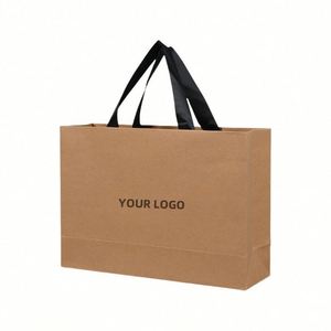 Sacs cadeaux en papier personnalisés de haute qualité, sacs en papier réutilisables pour le shopping avec votre propre logo - Product Image 1