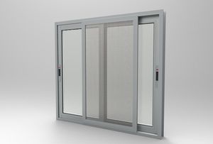 Ventana de marco de vidrio deslizante de aluminio con marco triple moderno grande residencial con mosquitera de acero inoxidable - Product Image 2