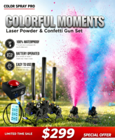 Mini Canon à Confettis et Fumigène, Lanceur de Poudre et de Serpentins, Angle Réglable à 180 Degrés, pour Baby Shower et Révélation du Sexe