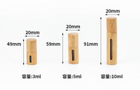 Botol Roll-on Parfum Ramah Lingkungan 5ml 10ml dari Baja, Botol Roll-on Deodoran dari Kaca Bambu, Botol Roll-on Minyak Esensial, Kemasan Botol Roll-on