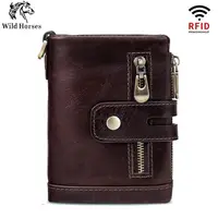 HUMERPAUL 100% borse da uomo in vera pelle con tasca portamonete con Zip personalizza logo portafoglio uomo e porta carte portafogli uomo in pelle