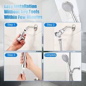 High Pressure Multi Function Handheld Shower Head Luxury Modern Chrome Look Bathroom Shower Head 4 Adjustable Spray Modes - Product Image 5
