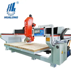 Hualong Machinery Low Price Block Sintered Stone Slab Cutting Tile Cutter 4 Axis Granite Bridge Saw Machine for sale