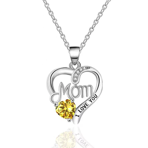 Collier pendentif cœur <span class=keywords><strong>Mylove</strong></span> pour la fête des mères avec zircon et chaîne à maillons en alliage de cuivre, cadeau tendance pour maman - Product Image 4
