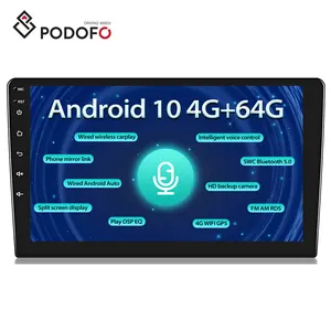 בסיטונאות רכב הגה אנדרואיד-Podofo 9 "4 + 64G 8-Core אנדרואיד 10.0 2 דין רכב רדיו Carplay אנדרואיד אוטומטי IPS 2.5D מסך אינטליגנטי קול GPS WIFI 4G DSP RDS