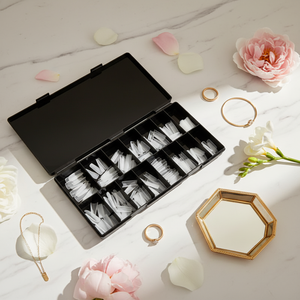 Boîte de faux ongles en acrylique Winsome Beauty, vente en gros, fournitures de salon, 600 pièces, pré-conçues, demi-couverture, carrées, <span class=keywords><strong>ballerine</strong></span> - Product Image 2