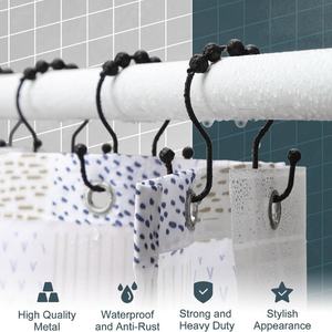 Decorative Rust-Proof Classic <b>Double</b> <b>Sided</b> Shower <b>Curtain</b> Hooks for Hotel - Product Image 3