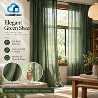 Échantillon de couleur : Rideaux transparents en faux lin couleur champagne, neutres et chaleureux, sur mesure pour la décoration intérieure de fenêtres de salon moderne