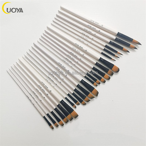<strong>Best</strong> Nylon Round and Flat <strong>Paint</strong> <strong>Brushes</strong> for Watercolor <strong>Artists</strong> Fine Art Drawing <strong>Brush</strong> with Wood Handle Price for Size - Product Image 1