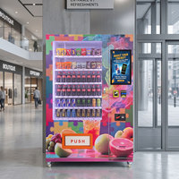 Distributeur automatique de snacks et de boissons directement de l'usine avec compresseur de marque, machine à boissons gazeuses multi-paiements, service 24h/24