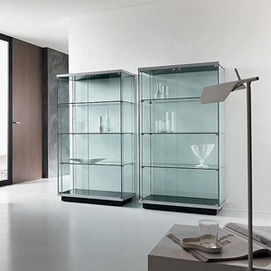 Keway 5-8mm Tempered <strong>Glass</strong> Full Vision 2 Doors LED Light Display Case <strong>Cabinet</strong> Wall Mounted Transparent <strong>Glass</strong> Showcase <strong>Shelving</strong> - Product Image 4