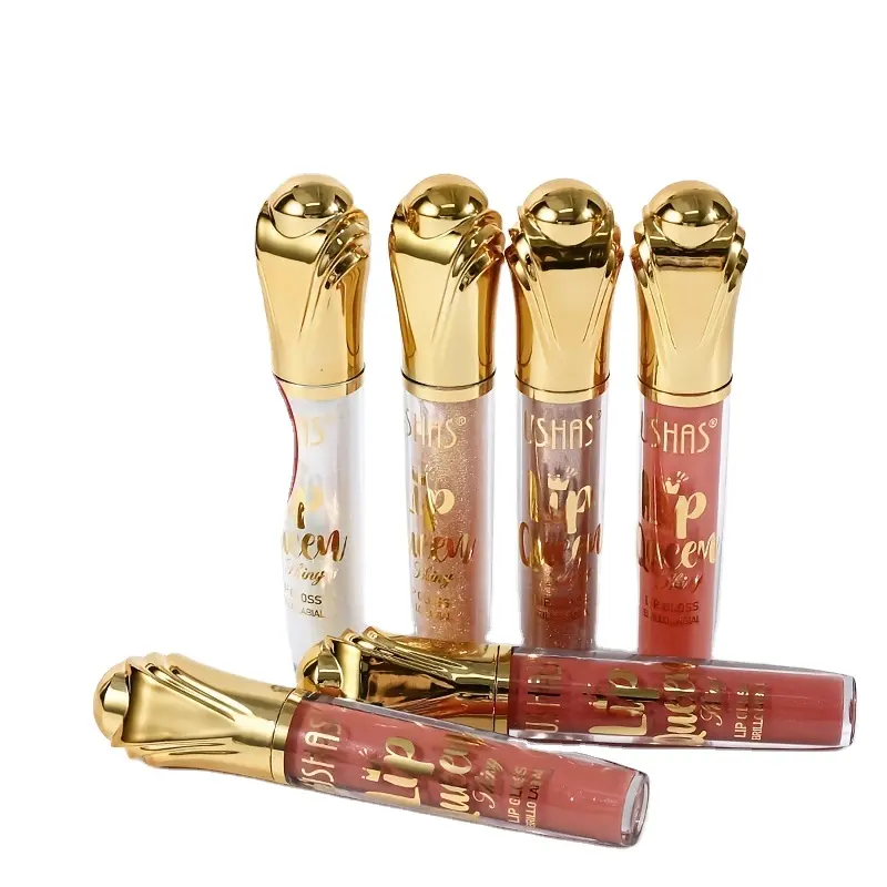 USHAS Hot 6 Colors Matte Glitter Liquid Lipstick Long Lasting Waterproof Pearl Lip Gloss Glossy Plumping Lipgloss