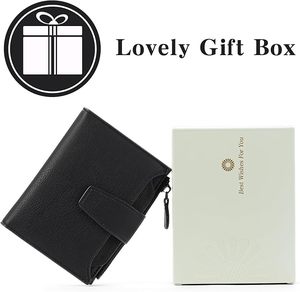 Phụ nữ nhỏ hàng đầu Hạt Da bò da <span class=keywords><strong>RFID</strong></span> chặn Bifold Dây Kéo Túi Ví chủ thẻ với ID cửa sổ chống trộm tính năng - Product Image 5