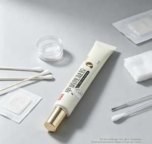 Tube ABL blanc de 25g avec bouchon à vis doré personnalisé, tube vide compressible pour gel réparateur d'acné, traitement topique de la <span class=keywords><strong>peau</strong></span>, emballage pour soins de la <span class=keywords><strong>peau</strong></span> - Product Image 3