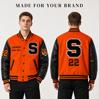 Veste universitaire personnalisée pour homme, veste de baseball avec patch en chenille, corps en mélange de laine, manches en similicuir, veste Letterman en laine Melton