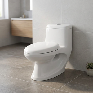WC monobloc en céramique Crenza, désodorisant, à siphon, à poser au sol, pour salle de bain extérieure - Product Image 5