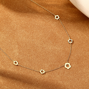Collar de Plata de Ley 925 con Baño de Oro de 18K y Dije de Flor Calada para Mujer, Regalos Modernos para Fiestas - Product Image 5