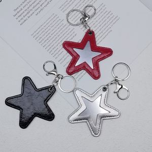 Beautiful Pu Leather Key Chain With <b>Star</b> Shaped Makeup Elegant Portable Phone <b>Mirror</b> for Women Gifts - Product Image 5
