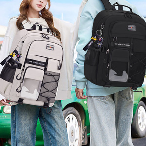 Sac à dos pour élèves du collège/lycée, unisexe, grande capacité, réduction de la charge, protection de la colonne vertébrale, microfibre polyester - Product Image 2