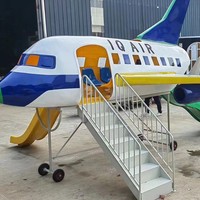 Toboggan pour enfants en forme d'avion en fibre de verre, équipement de divertissement pour la simulation d'avions, pour les jardins d'enfants, les parcs extérieurs pour enfants