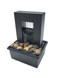 Fontaine d'eau de table noire en promotion avec pierres naturelles, cascade de méditation intérieure, fontaine Feng Shui pour la maison et le bureau - Product Image 2