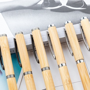 Stylo à bille en bois <span class=keywords><strong>de</strong></span> <span class=keywords><strong>bambou</strong></span> avec capuchon personnalisé, logo personnalisé, cadeau publicitaire pour hôtel, bureau, étudiant, 1,0 mm - Product Image 2
