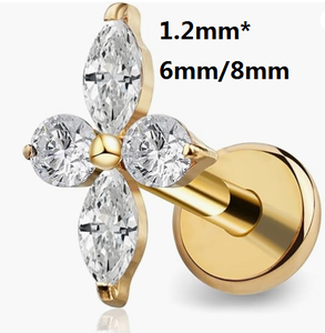 เครื่องประดับเจาะหูแบบเฮลิกซ์ 18G CZ แบบหลังแบน ไม่มีเกลียว สำหรับเจาะริมฝีปาก, ต่างหูเฮลิกซ์แบบ <span class=keywords><strong>Forward</strong></span> <span class=keywords><strong>Helix</strong></span> ทำจากไทเทเนียมแท้ G23 - Product Image 6