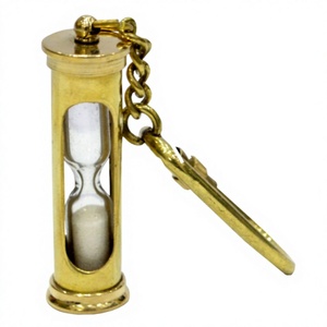 Gold Color Metal Sandtimer Keyring Promotional Collectable Gift Item Golden Luxury Hour Glass <b>Cheap</b> Price - Product Image 1