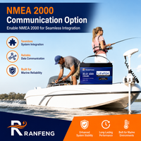 Batería de Litio Marina LiFePO4 de 38.4V 50Ah, NMEA 2000, Impermeable, de Ciclo Profundo, para Barcos, Yates, Energía Solar, 60Ah 100Ah 105Ah 150Ah 300Ah