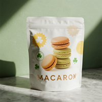 Pochette refermable personnalisée avec fermeture éclair pour macarons, biscuits, pâtisseries et confiseries, emballage alimentaire