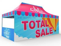 Tonnelle publicitaire pliable télescopique à quatre coins en structure métallique pour stand de promotion, marché, exposition et activités extérieures
