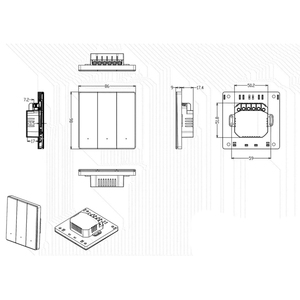 Interruptor inteligente WIFI Smart Life línea neutra estándar de la UE carcasa opcional APP control wisdomhome key bottum Shell 86*86*9mm CN185 - Product Image 6