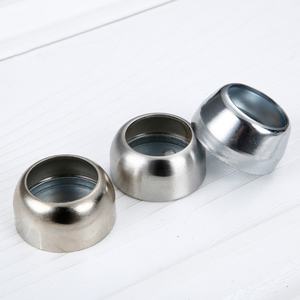 GQK Chrome-Finished Stainless Steel/Iron Ball Flange Seat <b>Bracket</b> for Wardrobe Tube Clothes Hanger Door Mount Non-Detachable - Product Image 6