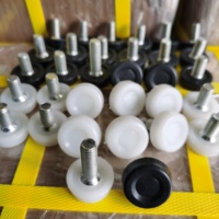 Niveleur de jambe de meuble personnalisé M8 M10 tige filetée fixe blanc PP noir plastique Machine pied D23 pieds de nivellement réglables métal