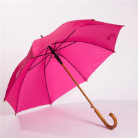 Parapluies droits en bois modernes à logo personnalisé, coupe-vent, avec tissu en polyester, ouverture automatique et semi-automatique – Ventes flash