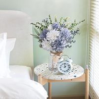 Centre de table en fleurs artificielles de type œillet, vintage, rustique, sans entretien et durable, pour douche nuptiale et bouquet de demoiselle d'honneur