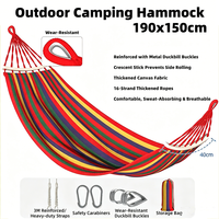 Hamac en toile épaisse 190x80cm anti-roulement pour camping, avec accessoires complets, sac de rangement, imperméable, double étage, 1-2 personnes