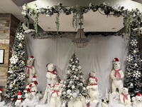 Décorations de Noël en forme d'ours polaire blanc, centre de table, étagère de fenêtre, accessoires pour la maison, décorations de Noël