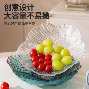 Frutero de cristal de alta gama, forma irregular, translúcido gris azulado, bandeja decorativa para servir bocadillos en la sala de estar del hogar. - Product Image 4